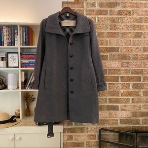 Burberry Brit Rushfield Wool Blend Single Breasted Coat US Size 8